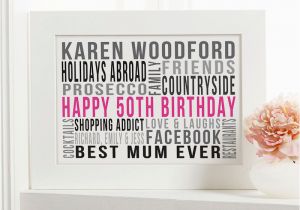 50th Birthday Gifts for Him Uk Personalised 50th Birthday Gifts for Her with Words