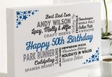 50th Birthday Gifts for Husband Uk 50th Birthday Gift Of Personalised Typographic Art