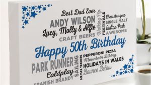 50th Birthday Gifts for Husband Uk 50th Birthday Gift Of Personalised Typographic Art