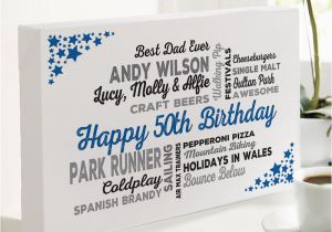 50th Birthday Gifts for Husband Uk 50th Birthday Gift Of Personalised Typographic Art