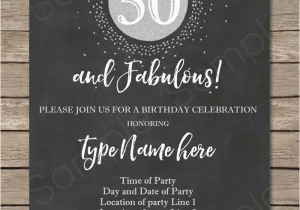 50th Birthday Invitations Free Download Chalkboard 50th Birthday Invitation Template Silver Glitter