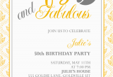50th Birthday Invitations Free Download Fifty and Fabulous 50th Birthday Invitation Wedding