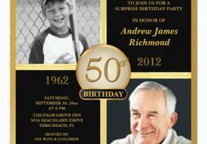 50th Birthday Invitations with Photo 50th Birthday Invitations then now 2 Photos Zazzle Com