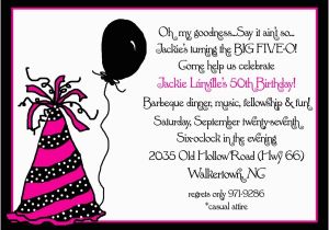 50th Birthday Invite Wording Invitation for 50th Birthday Party New Party Ideas