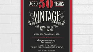 50th Birthday Invites for Men 50th Birthday Invitation for Men Jpeg Printable Aged to