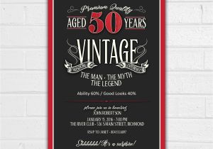 50th Birthday Invites for Men 50th Birthday Invitation for Men Jpeg Printable Aged to