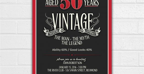 50th Birthday Invites for Men 50th Birthday Invitation for Men Jpeg Printable Aged to
