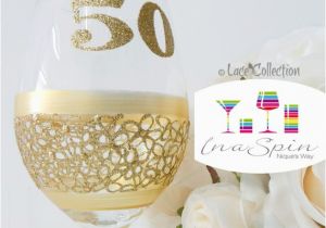 50th Birthday Mementos 50th Birthday Wine Glass Gift for Her Gifts by