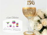 50th Birthday Mementos Gold 50th Birthday Personalised Wine Glass by Inaspinniquesway