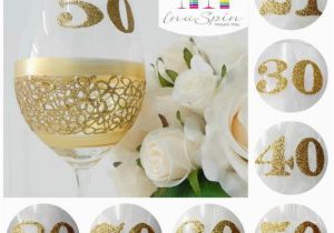 50th Birthday Mementos Gold 50th Birthday Personalised Wine Glass by Inaspinniquesway