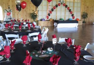 50th Birthday Party Decorations Black and Silver Casino Prom Balloons In Silver Black and Red at Maneeley