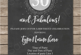 50th Birthday Party Invitations Free Printable Chalkboard 50th Birthday Invitation Template Silver Glitter