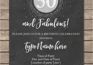 50th Birthday Party Invitations Free Printable Chalkboard 50th Birthday Invitation Template Silver Glitter