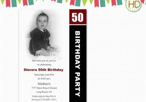 50th Birthday Party Invitations with Photo Photo Birthday Invitation 50th Birthday Party by Hdinvitations