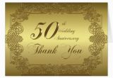 50th Birthday Thank You Cards 50th Wedding Anniversary Thank You Note Card Zazzle