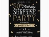 50th Surprise Birthday Invites 50th Glitter Confetti Surprise Party Invitation Zazzle Com
