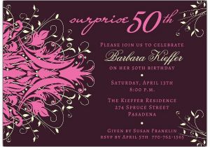 50th Surprise Birthday Invites andromeda Pink 50th Surprise Birthday Invitations Paperstyle
