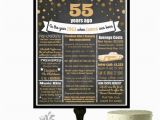 55th Birthday Gifts for Him 55th Birthday Chalkboard Poster 55 Birthday Party Ideas