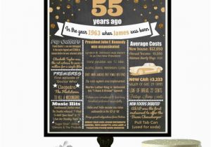 55th Birthday Gifts for Him 55th Birthday Chalkboard Poster 55 Birthday Party Ideas