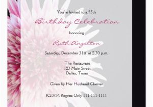 55th Birthday Invitations 55th Birthday Party Invitation Gerbera Daisy Zazzle