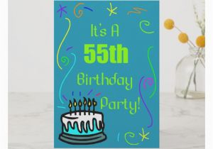 55th Birthday Invitations 55th Birthday Party Invitation Greeting Card by