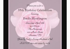 55th Birthday Invitations 55th Birthday Party Invitation Rose for 55th Zazzle