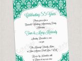 55th Birthday Invitations 55th Emerald Anniversary Invitation Printable Digital File