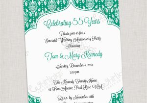 55th Birthday Invitations 55th Emerald Anniversary Invitation Printable Digital File