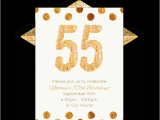 55th Birthday Invitations Free Golden 55 Invitations Milestone Birthdays