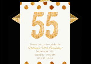 55th Birthday Invitations Free Golden 55 Invitations Milestone Birthdays