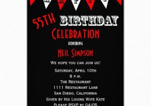 55th Birthday Party Invitations 55th Birthday Party Invitation Bunting Zazzle