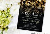 55th Birthday Party Invitations Surprise 55th Birthday Party Invitation with Gold Glitter