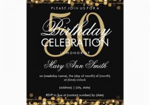 5oth Birthday Invitations Elegant 50th Birthday Party Sparkles Gold Invitation