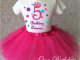 5th Birthday Dresses Princess Crown Blue Pink Purple Girl 5th Fifth Birthday