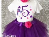 5th Birthday Dresses Purple Pink Unicorn Girl 5th Fifth Birthday Tutu Outfit