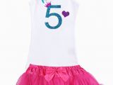 5th Birthday Girl Tutu Outfits 5th Birthday Girls Outfit Pink Blue Tutu Outfit Customized