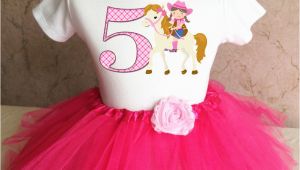 5th Birthday Girl Tutu Outfits Cowgirl Pink Cow Girl Horse Girl 5th Fifth Birthday Tutu