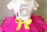 5th Birthday Girl Tutu Outfits Unicorn Rainbow Horse Pink Girl 5th Fifth Birthday Tutu