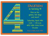 5th Birthday Invitation Wording Boy Birthday Boy Stripes 4th Birthday Invitations Paperstyle