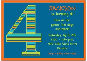 5th Birthday Invitation Wording Boy Birthday Boy Stripes 4th Birthday Invitations Paperstyle