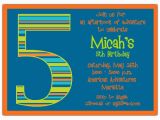 5th Birthday Invitation Wording Boy Birthday Boy Stripes 5th Birthday Invitations Paperstyle