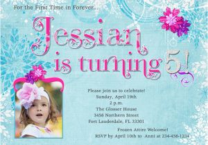 5th Birthday Invitation Wording for Girl 5th Birthday Party Invitation Wording Cimvitation