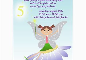 5th Birthday Invitation Wording for Girl Fairy Fun Brunette 5th Birthday Invitations Paperstyle