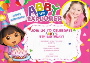 5th Birthday Invitation Wording for Girl Free Dora the Explorer Birthday Invitations Template