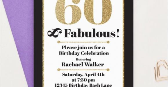 60 and Fabulous Birthday Invitations 60 and Fabulous Milestone Birthday Invitations Adult