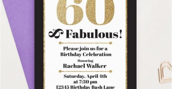 60 and Fabulous Birthday Invitations 60 and Fabulous Milestone Birthday Invitations Adult