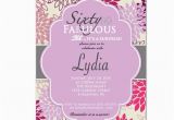 60 and Fabulous Birthday Invitations 60 and Fabulous Purple Lilac 60th Birthday Invitation Surprise