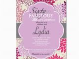 60 and Fabulous Birthday Invitations 60 and Fabulous Purple Lilac 60th Birthday Invitation Surprise