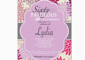 60 and Fabulous Birthday Invitations 60 and Fabulous Purple Lilac 60th Birthday Invitation Surprise