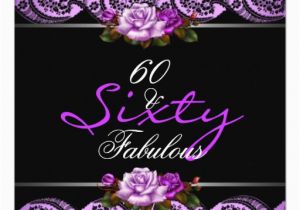 60 and Fabulous Birthday Invitations 60 Fabulous 60th Birthday Party Mauve Roses Invitation